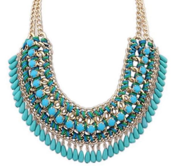 Bohemian-Knitted-Statement-Necklace-Blue
